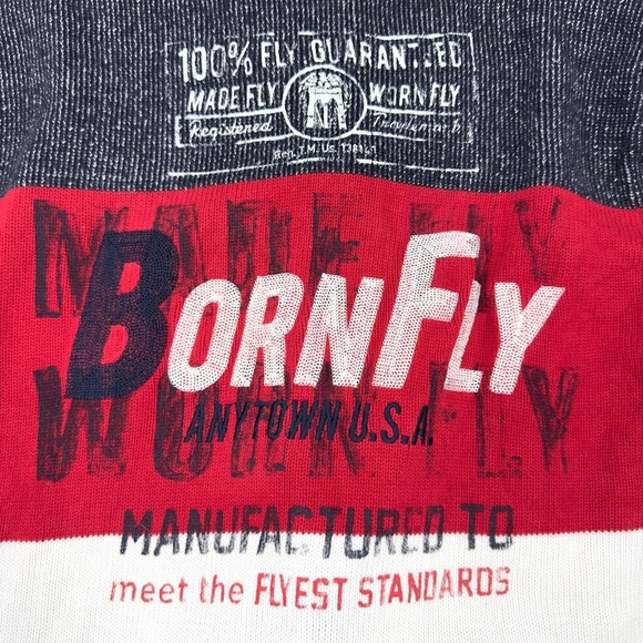 Born Fly Cardigan Sweater Mens XL Anywhere USA Elbow Patch Shawl Collar Preppy - Picture 3 of 11